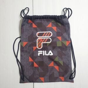 NWOT Fila Drawstring Backpack Soccer Shoe Bag Geometric Print Insulated Field